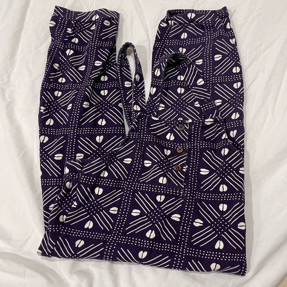 Navy and White Patterned Pants